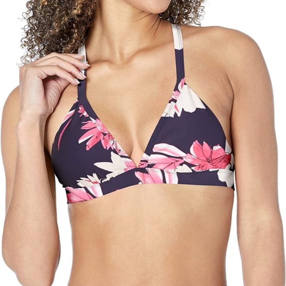 Nautica Floral Pink and White Bikini TOP ONLY